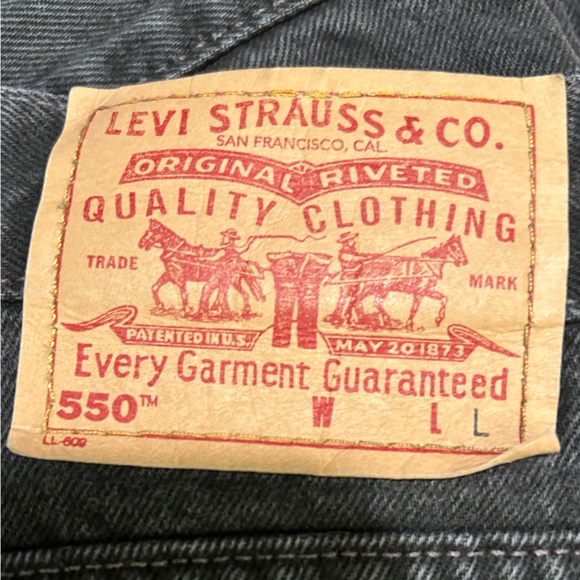 Levi’s 550 Vintage 90’s High Waisted Relaxed Fit Tapered Leg Black Jeans Size 20 - Picture 4 of 7